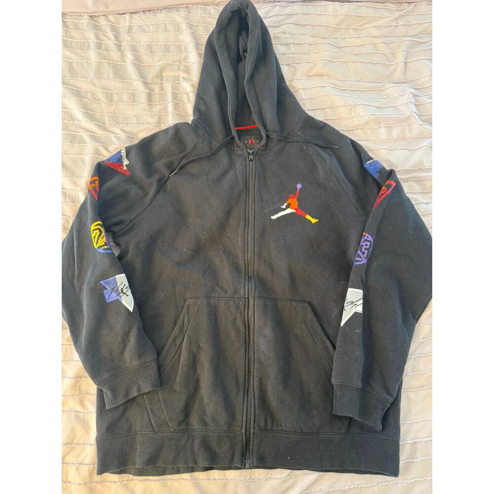 Jordan Fleece Full Zip‎ Hoodie Multicolor Graphic Men’s Size XL
